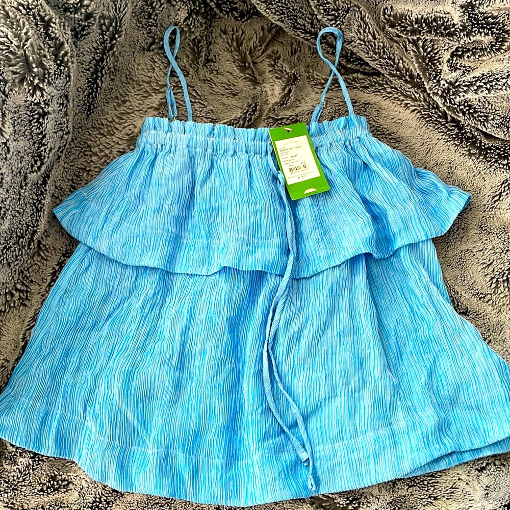 Lilly Pulitzer Maya top lapis blue summer seeksucker